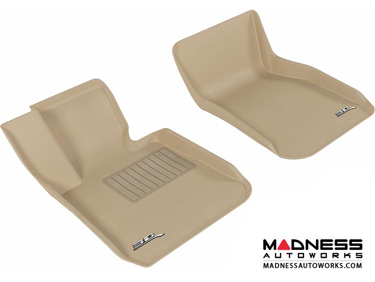 BMW 3 Series (F30) Floor Mats (Set of 2) - Front - Tan by 3D MAXpider